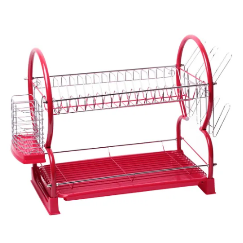 Сушарка для посуду двоярусна 55*24,5*37см червона KAMILLE Житомир - изображение 7
