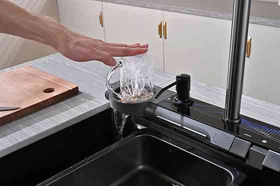 Кухонная раковина водопад Willda,кухонная мойка водопад темно-серая 75х46х22 (711030902) Киев