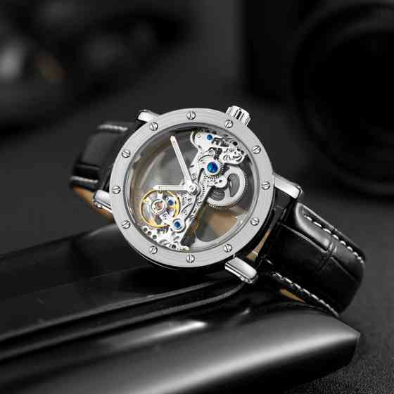 Часы мужские механические Forsining Air Silver Metal (2 ремешка) Винница