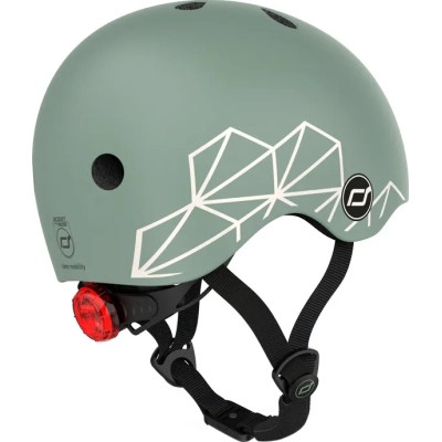 Шлем Scoot&Ride 45-51см, зеленый, с фонариком (SR-181206-GREENLINES) Винница - изображение 3