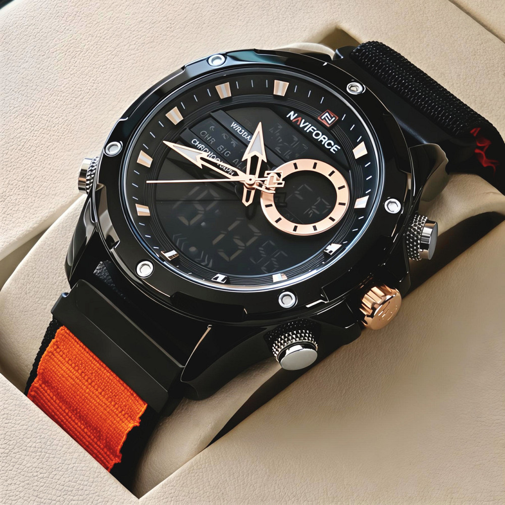 Годинник чоловічий тактичні Naviforce Pride Orange (2 ремінці) Київ - фото 2