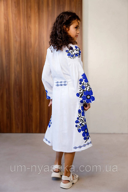 Дитяче вишите плаття натуральне полотно "Квіти Праги" р.134-164 Кривий Ріг - фото 2