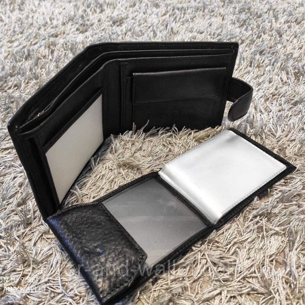 Стильный кожаный мужской кошелек с визитницей на застежке Marco Coverna Киев - изображение 5