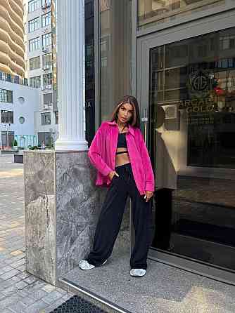 Женский прогулочный костюм двойка: рубашка + штаны палаццо турецкий велюр спорт Одесса