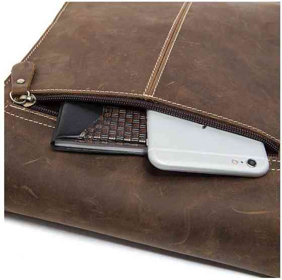 Сумка чоловіча вертикальна Vintage 14660 Коричнева Київ