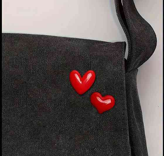 Набір брошок із смоли «Червоні серця» – 2 шт Київ