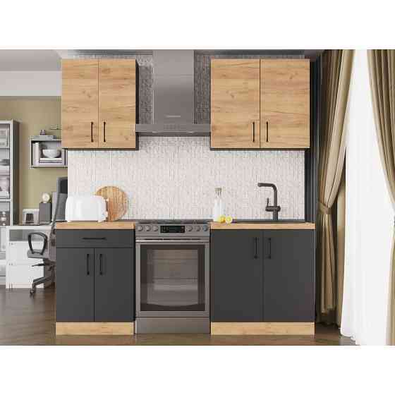 Кухня модульна Еверест Оптіма набір №2 Дуб крафт золотий+Антрацит 2 м (без стільниці) (DTM-5695) Львів