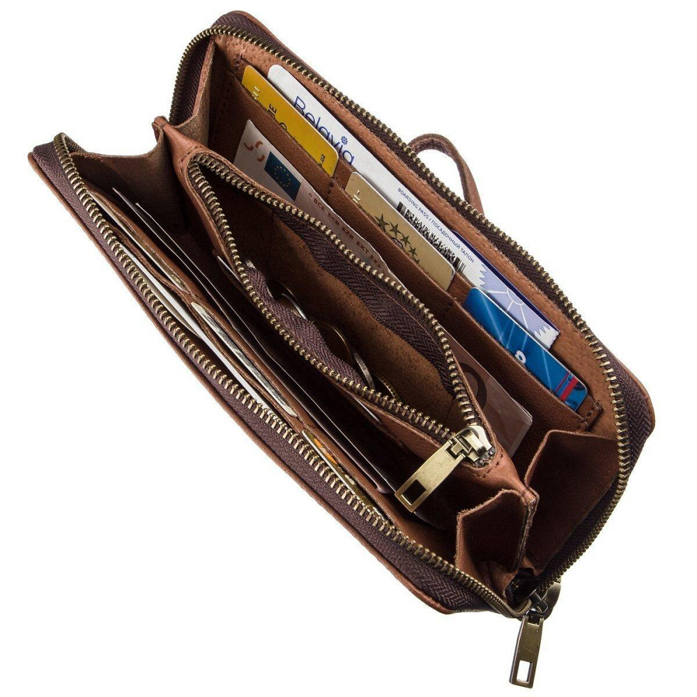 Чоловічий шкіряний клатч SHVIGEL 19122 Коричневий Київ - фото 6