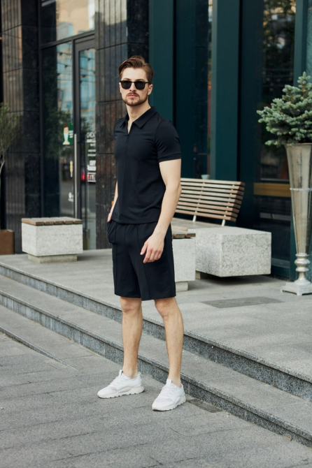 Комплект чоловічий футболка шорти Чорний XL Харків - фото 2