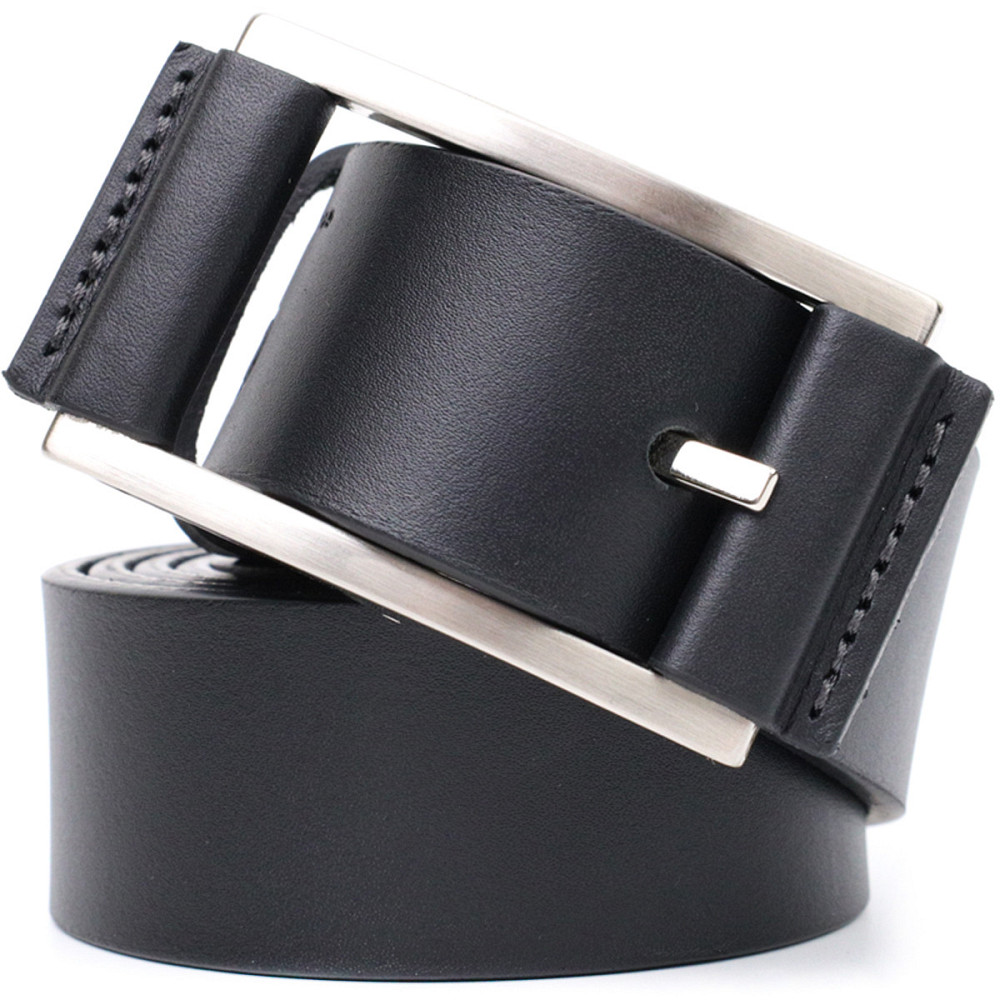 Брючний шкіряний ремінь для чоловіків з квадратною пряжкою GRANDE PELLE 11679 Чорний Київ - фото 7
