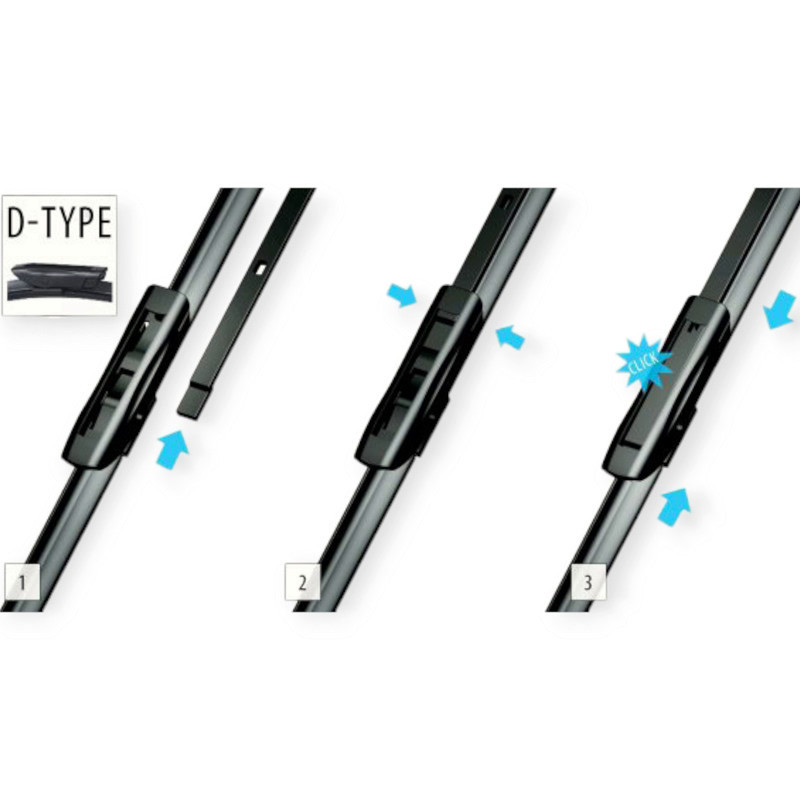 Щетки oximo модельные безкаркасные (к-т 2шт) d-type 450 + 475 мм дворника Мукачево - изображение 3