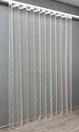 Тюль VR-Textil 1835т Фатин с вышивкой и люрексом Молочный с пудровым 300х270 см (40-189) Киев