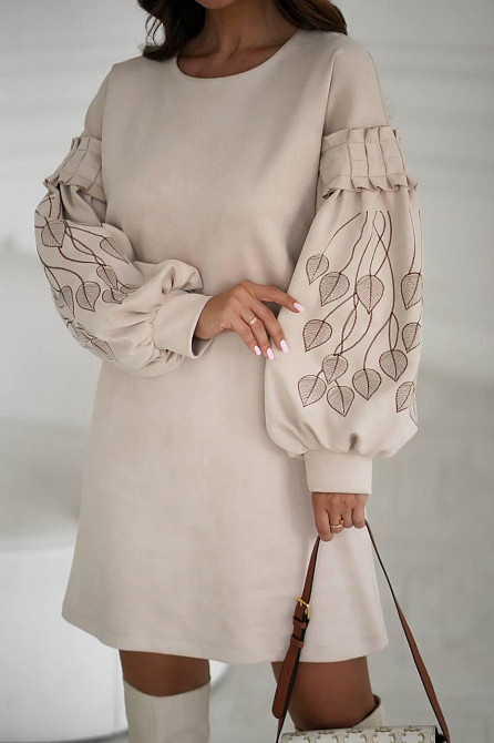Жіноча замшева сукня з вишивкою Одеса - фото 6