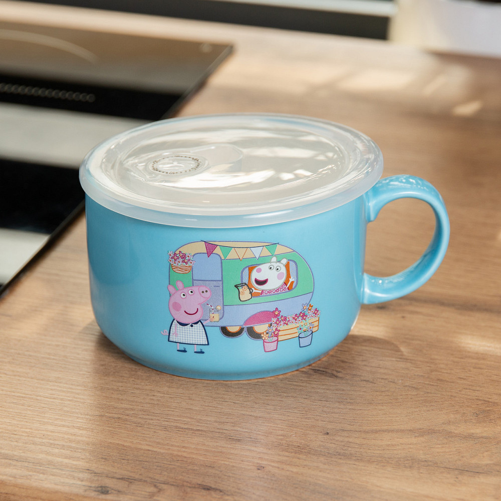 Yiwu Миска для локшини порцелянова 770 мл із герметичною кришкою, блакитна HP-15-15 Київ - фото 5