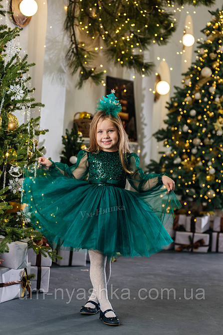 Зелене пишне плаття з рукавами Кривий Ріг - фото 3