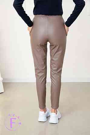 Теплі штани з екошкіри на хутрі "Richy" оптом | Норма Мокко, 44 Київ