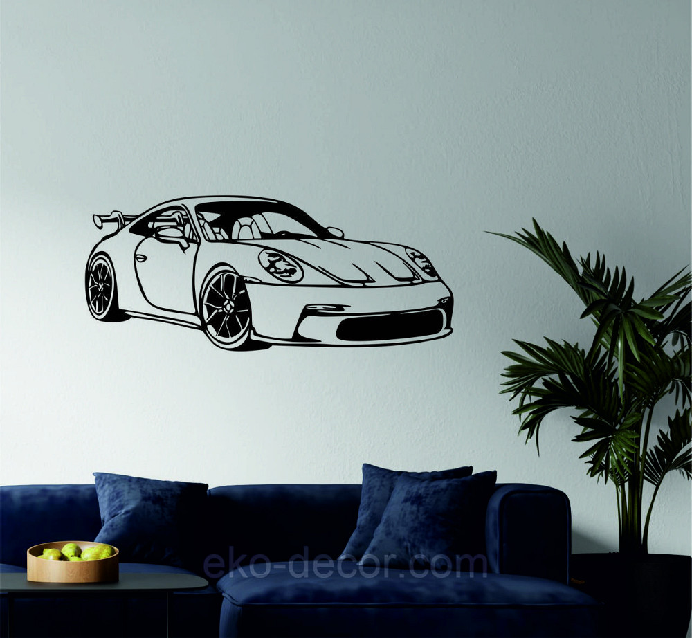 Декоративне настінне Панно «Авто Порш», Декор на стіну 70*29 см, Чорний Київ - фото 5