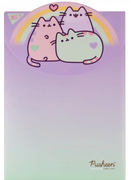 Папка-конверт на липучці А4 "Yes" Pusheen вертикальна пластик, 492191, шт Київ - фото 1