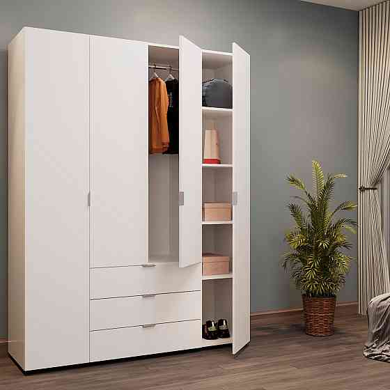 Шафа розпашна для одягу Doros Гелар 155х49,5х203,4 см Білий (DRS-011100) Львів