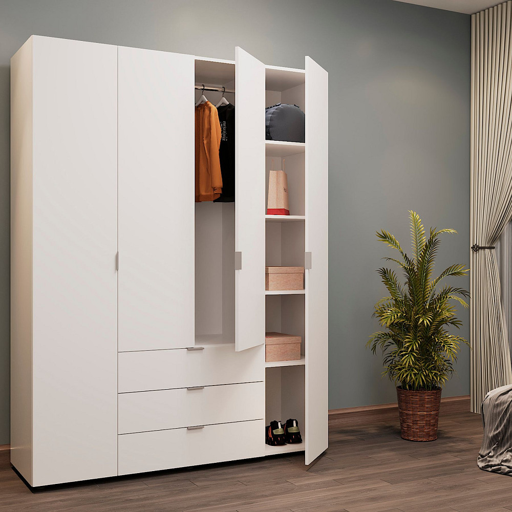 Шафа розпашна для одягу Doros Гелар 155х49,5х203,4 см Білий (DRS-011100) Львів - фото 1