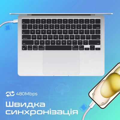 Дата кабель USB-C to USB-C ecoline-cc200.pink Promate (ecoline-cc200.pink) Винница - изображение 4