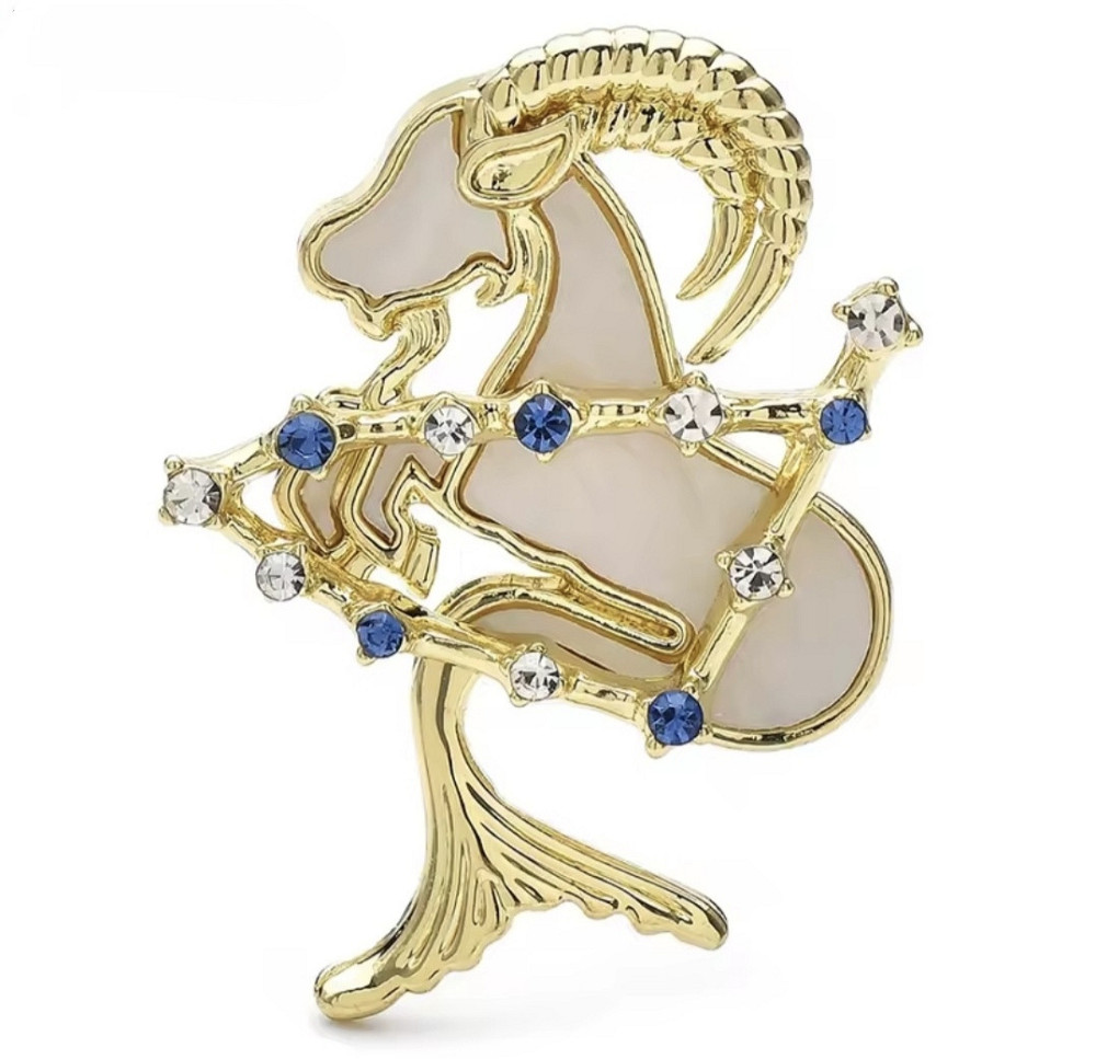 Брошка знак зодіаку "Козеріг" Золотистий Сміла - фото 1
