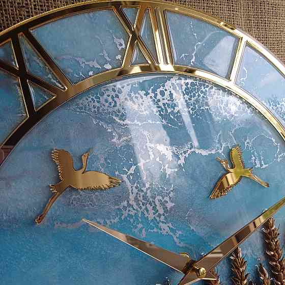 Годинник настінний 40 см з епоксидної смоли ручної роботи Дніпро