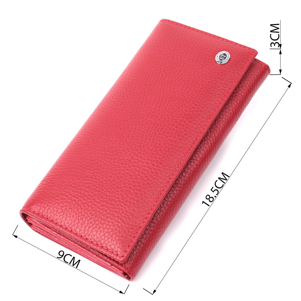 Яркий женский кошелек горизонтального формата из натуральной кожи ST Leather 22514 Красный Киев - изображение 8