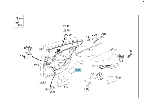 Mercedes-Benz  A2197300548 9E54 Кришка чорна під підлокітником карти задніх лівих дверей CLS C219 Одеса