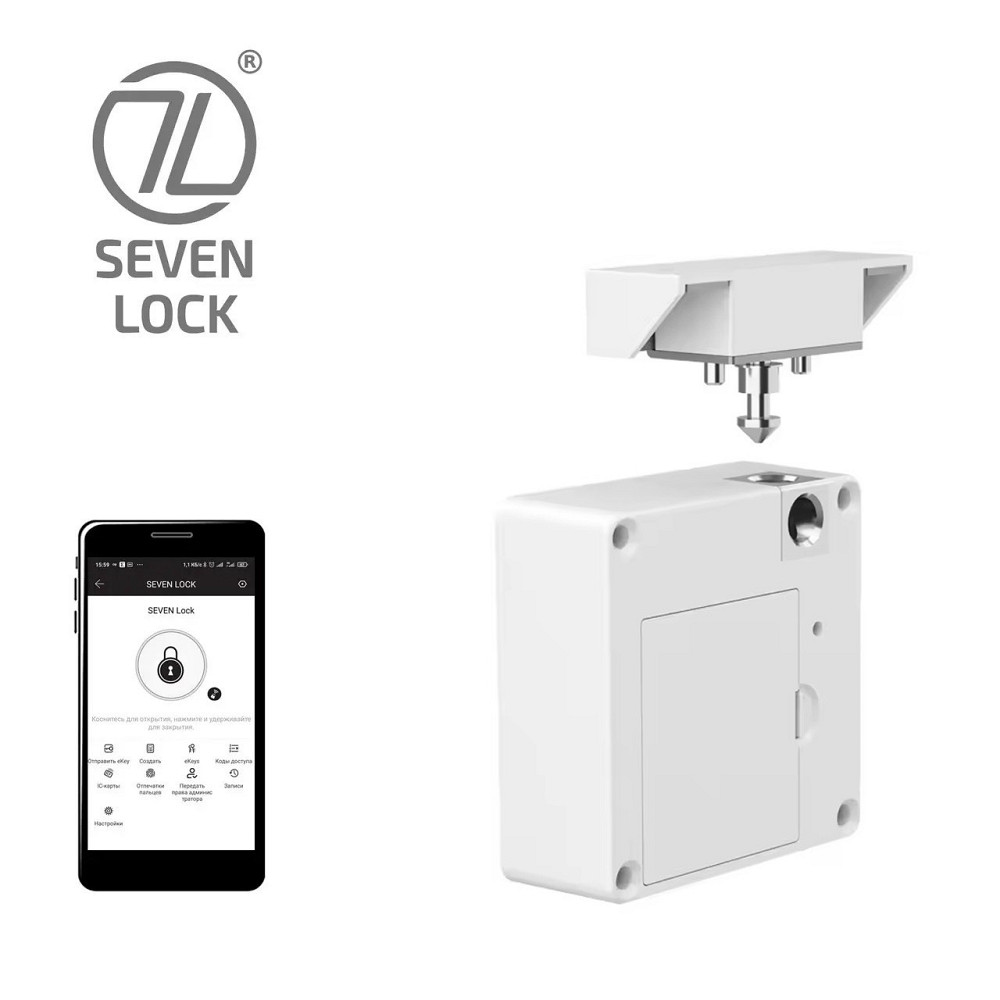 Меблевий RFID замок SEVEN LOCK SL-7733B Bluetooth white Київ - фото 10