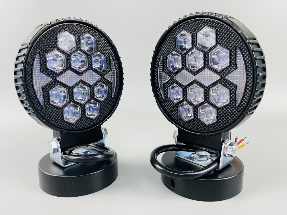 Фара LED кругла 14led chip 9-80V алюмінієвий корпус, кріплення, повітряний клапан Мукачево - фото 9