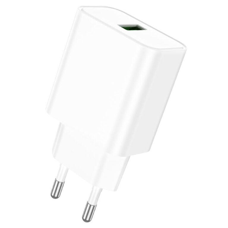 Мережевий зарядний пристрій BOROFONE BA72A Spring single port QC3.0 charger White Київ - фото 3