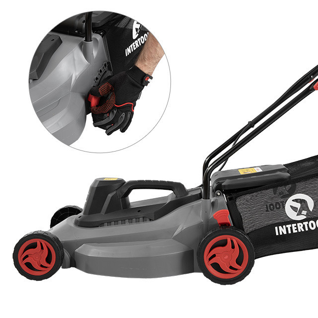 Газонокосарка електрична, 1,8 кВт, 3000 об/хв, ширина зрізання 400 мм, висота зрізання 25-75 мм, контейнер 35 л INTERTOOL DT-2262 Киев - изображение 9
