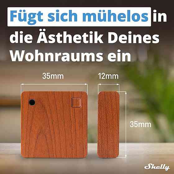 Shelly Blu Door/Window Brown Bluetooth датчик дверей и окон с датчиком освещённости мгновенная реакция iOS Киев