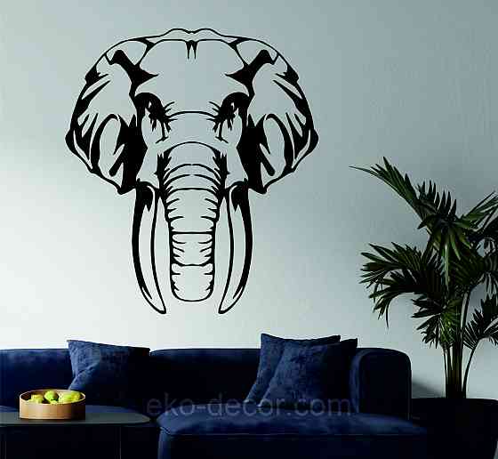 Декоративне настінне Панно  «Слон» , Декор на стіну 70*61 см, Чорний Київ