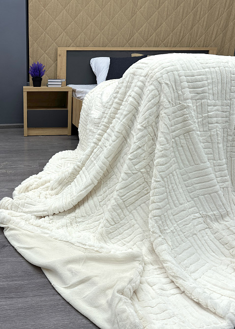 Плед-покрывало Премиум 220х240 см (+-5см) Молочный (87-226) Киев - изображение 7