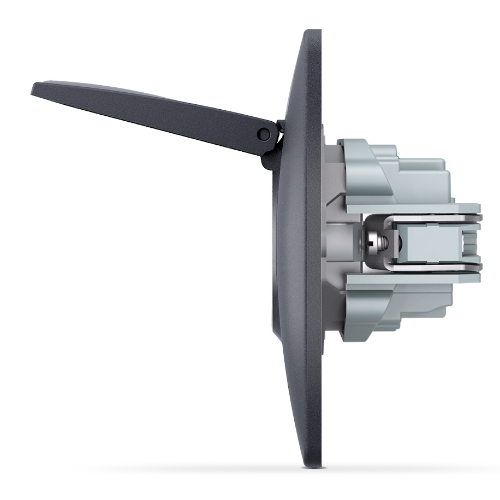 BINERA чорний графіт Розетка внутрішня 1-а із заземленням з кришкою Videx Житомир - изображение 2