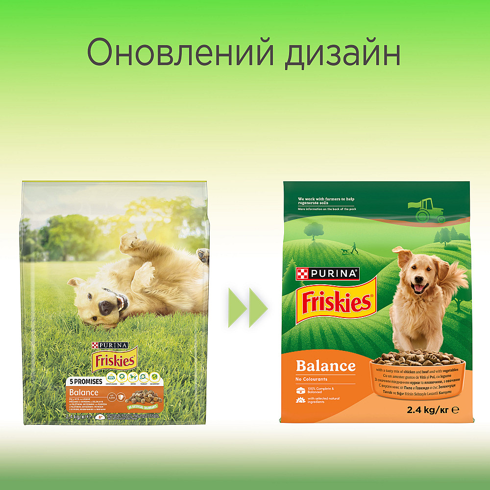 Сухий корм FRISKIES Balance для дорослих собак, з куркою, яловичиною та овочами, 2.4 кг Київ - фото 8