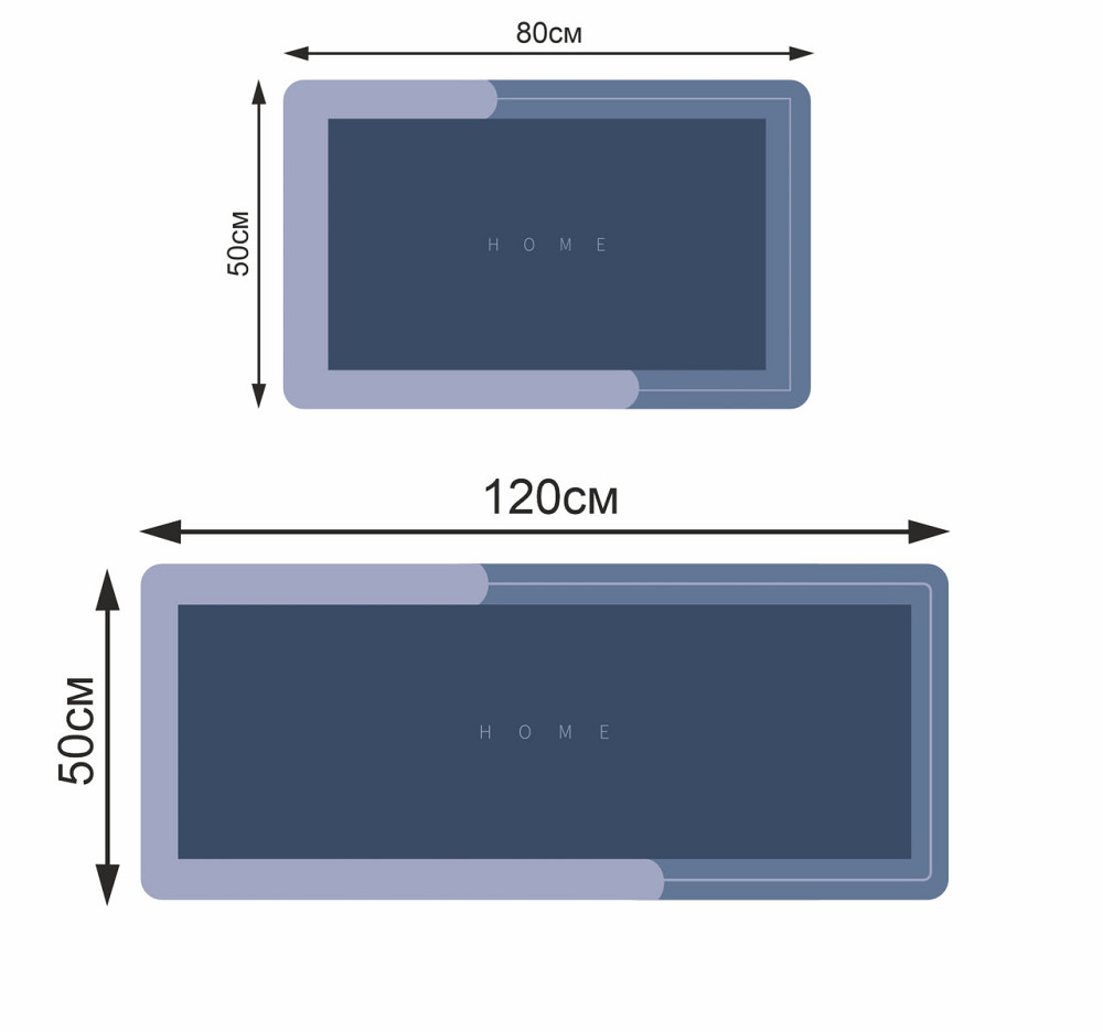 Набір діатомітових килимків для ванної та кухні Aquarius 50х80 см/50х120 см Блакитний Буча - фото 2