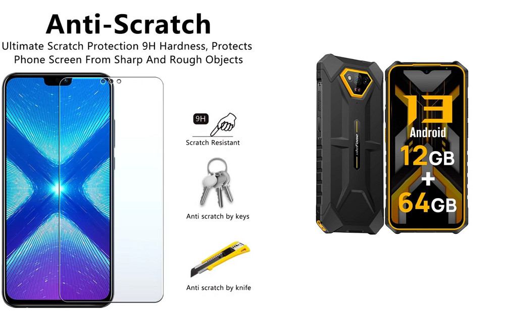 Защитное стекло NeoGlass для Ulefone Armor X13 – ультрапрозрачное и устойчивое Киев - изображение 1