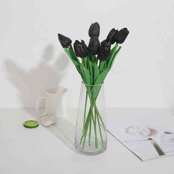 Штучні тюльпани декоративні 5 штук 34 см чорний Київ