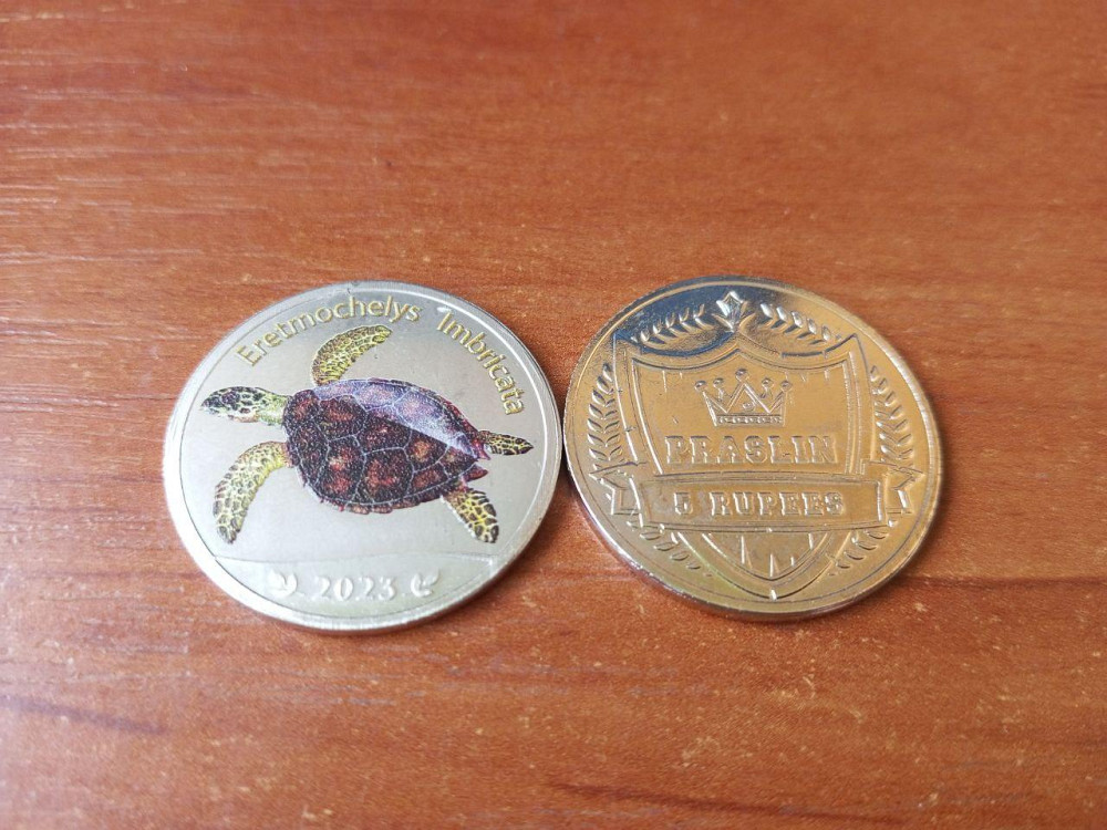 Острів ПРАСЛІН (Сейшельські острови) 5 рупій 2023 ЧЕРЕПАХА Полтава - изображение 1