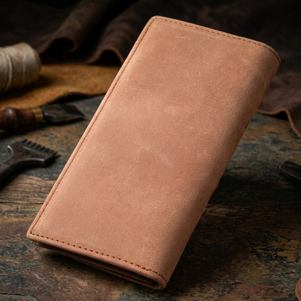 Кошелек унисекс в винтажной натуральной коже 22853 Vintage Рыжий Киев - изображение 13