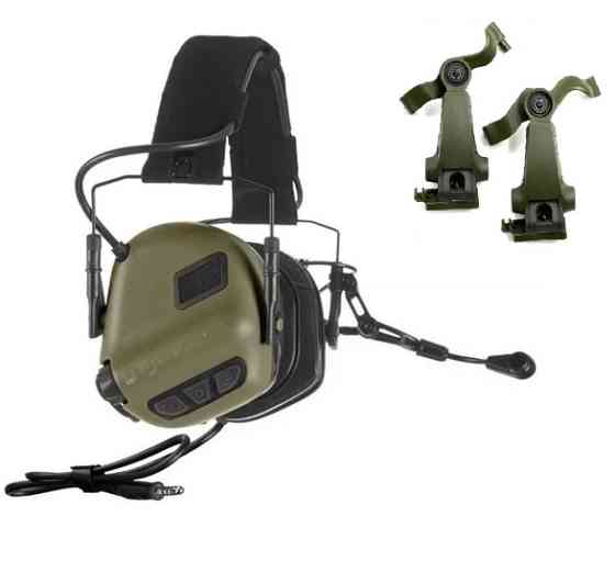 Активні навушники Earmor M32 Plus з кріпленням Чебурашка Earmor M16A (Оливковий) Вінниця