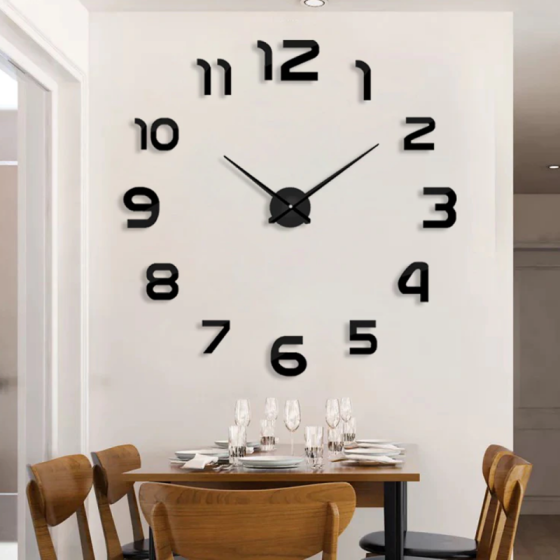 Настінний годинник DIY Clock NEW 55 Чорний, сірий, з чорними цифрами ZH72520/ 0128 (72 шт/ящ) Київ