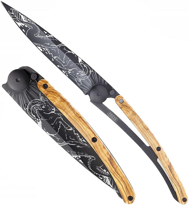 Універсальний Складаний Ніж з лазерним гравіюванням Козеріг Deejo "37 грам" (1GB000179) Нержавіюча сталь Нововолинськ - фото 1