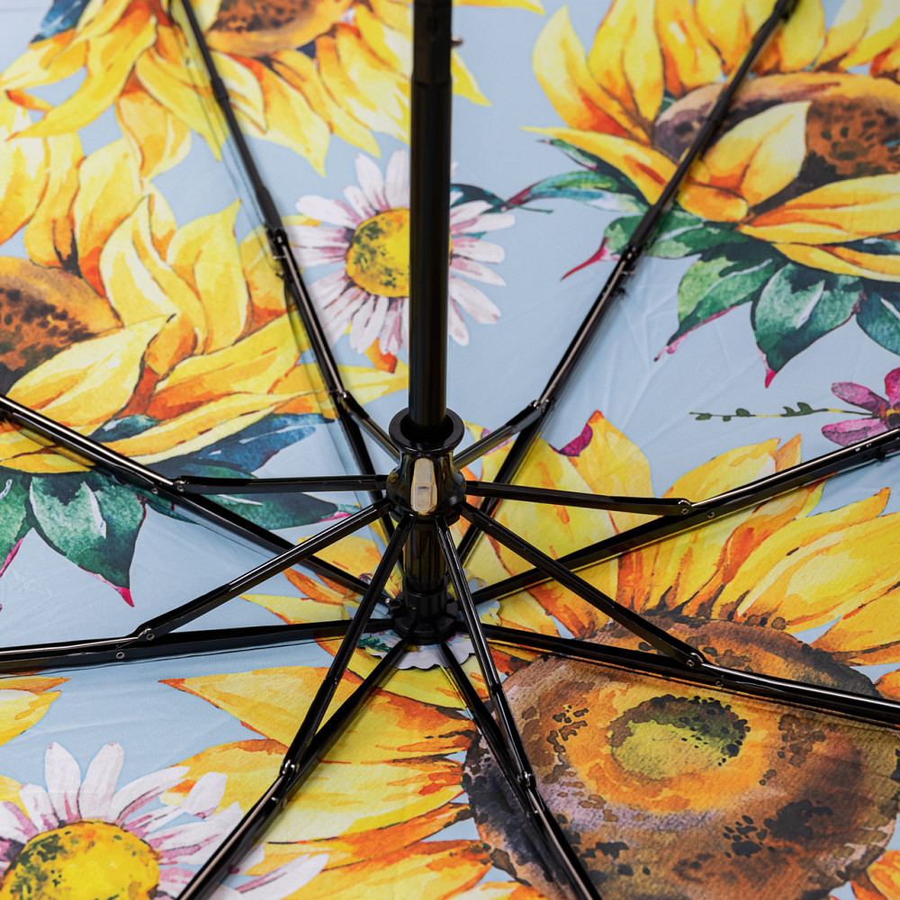 Yiwu Парасолька механічна елегантна з принтом міцна надійна з поліестеру діаметр 100 см Жовтий Коломия - фото 10