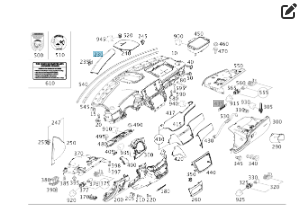 Mercedes-Benz  A1668809301 9051 Декоративні грати на панелі приладів зліва ML/GLE W166 GLE Coupe C292 GL/GLS X166 Одесса