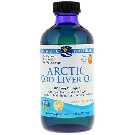 Рыбий жир жидкий из печени арктической трески (Cod Liver Oil) 237 мл со вкусом апельсина Київ