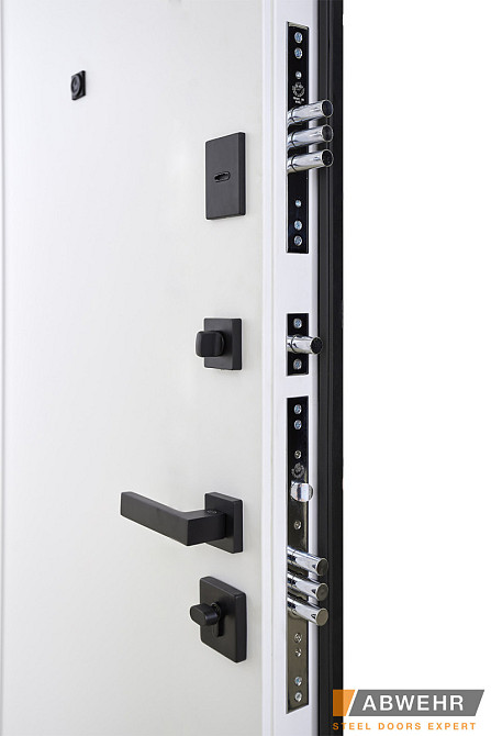 Двери входные, квартирные ABWEHR. Модель 554/0 SUNSET Цвет Черная шагрень / Белый супермат 960 Киев - изображение 4